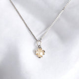 純銀925珍珠花瓣項鍊