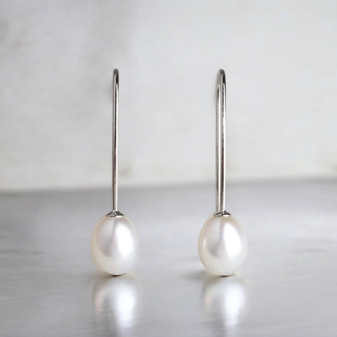 純銀925簡約淡水珍珠耳環