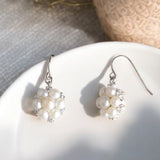 純銀925珍珠花束耳環