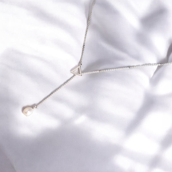 幾何珍珠純銀項鏈