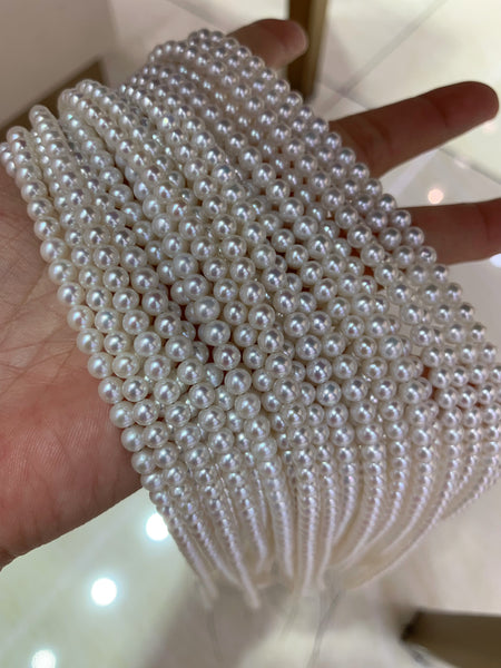 4-5MM 可調節淡水圓珠項鍊 925銀材質