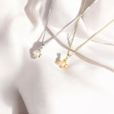 純銀925珍珠花瓣項鍊