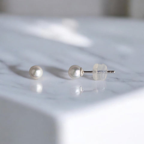 18K白金 7-7.5AAA級日本AKOYA 珍珠耳環