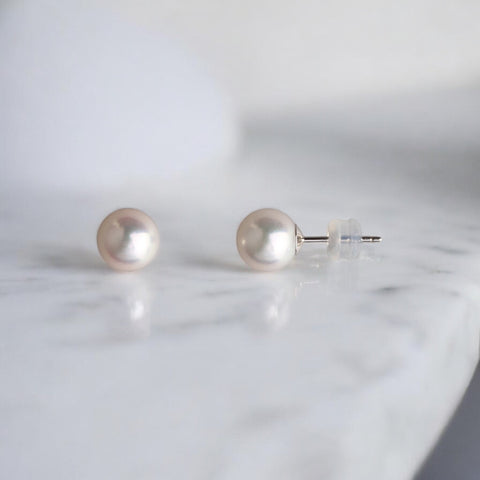 18K白金 7-7.5AAA級日本AKOYA 珍珠耳環