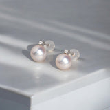 18K白金 日本8-8.5AKOYA 珍珠耳環