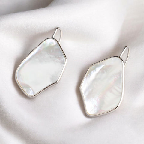 純銀925珍珠母貝耳環