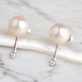 18K 白金8.8-9毫米AKOYA耳環