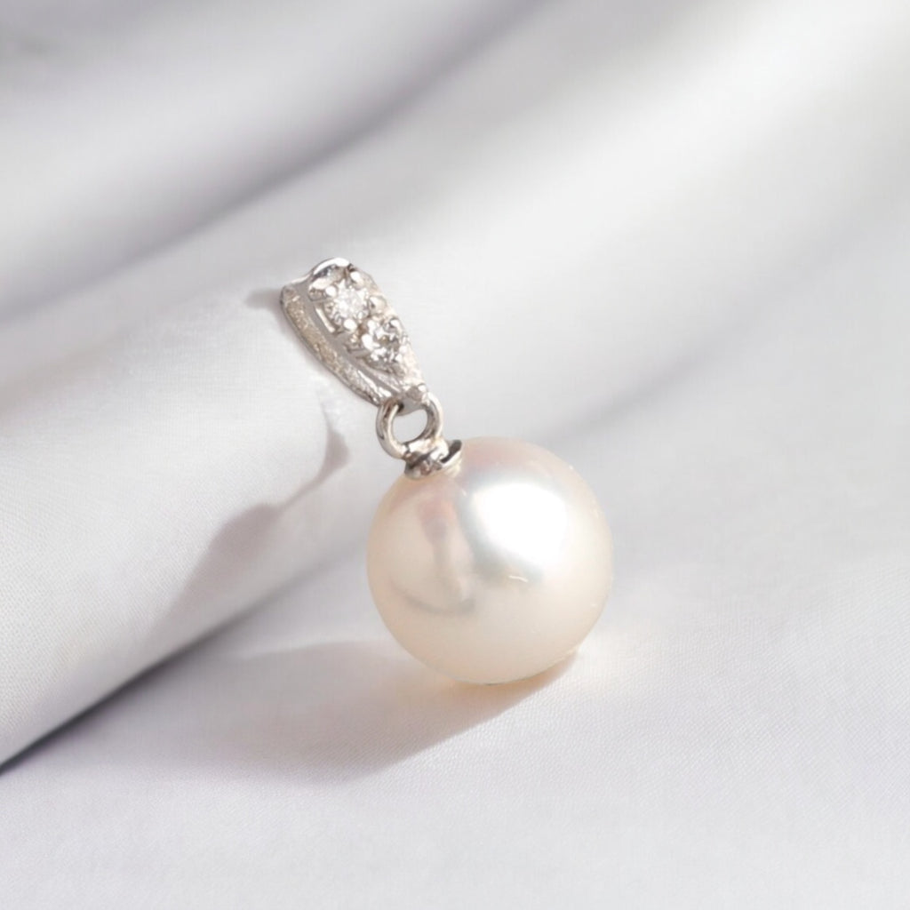 18K 白金8.5-9毫米AKOYA吊墜 18K 白金8.5-9毫米AKOYA吊墜