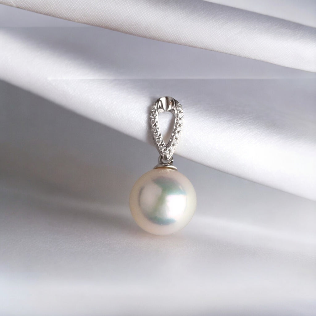 18K 白金8-8.5毫米AKOYA吊墜 18K 白金8-8.5毫米AKOYA吊墜