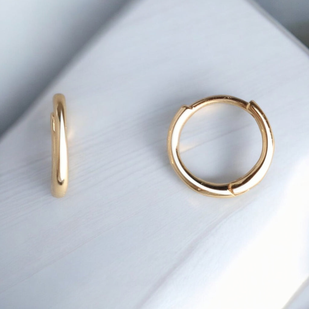 14K黃金 11 毫米外徑圈形耳環 14K黃金 11 毫米外徑圈形耳環