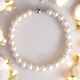 6.5-7 毫米淡水珍珠 18K 白金 手鍊