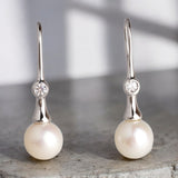 鋯石珍珠耳環