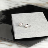 珍珠鋯石圓珠耳釘