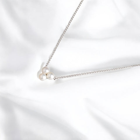三顆珍珠純銀項鏈