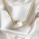 925珍珠電金頸鏈