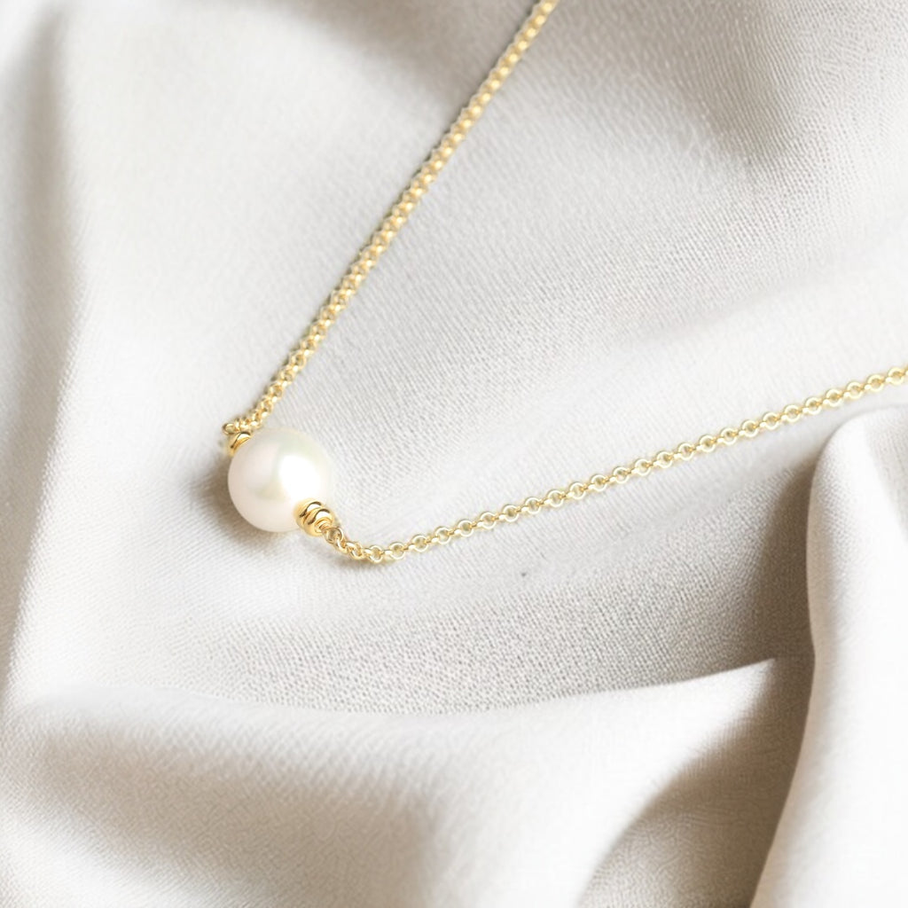 925珍珠電金頸鏈 925珍珠電金頸鏈