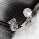 三角鋯石麵包珠戒指