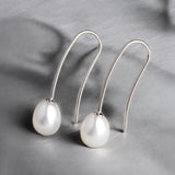 純銀925簡約淡水珍珠耳環