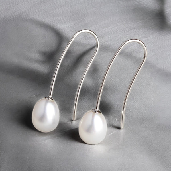 純銀925簡約淡水珍珠耳環