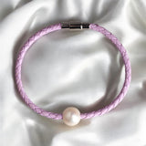 皮繩珍珠手鏈(紫)