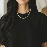 4-5MM 可調節淡水圓珠項鍊 925銀材質