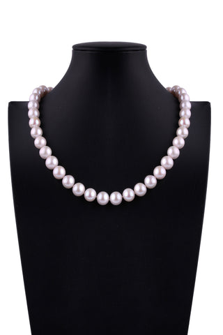 9.5-10.5mm Round Shape White Color Freshwater Pearl Necklace