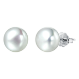 Freshwater Pearl Earrings ( Button, 10MM) - Luna Piena 悅緣珍珠專門店