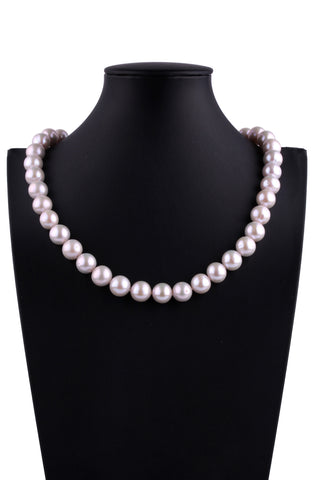 10.5-11.5mm Round Shape White Color Freshwater Pearl Necklace