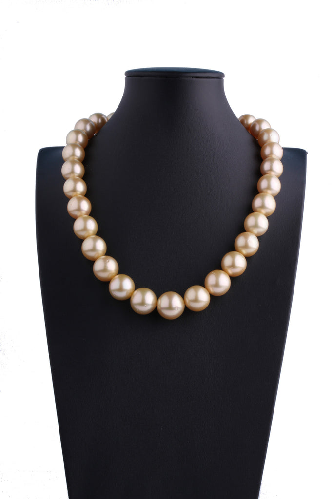 12.0-16.0mm Golden South Sea Pearl Necklace - Luna Piena 悅緣珍珠專門店