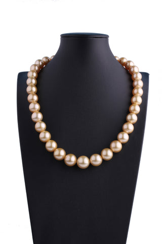 12.0-14.1mm Golden South Sea Pearl Necklace