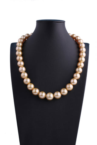 12.0-16.0mm Golden South Sea Pearl Necklace