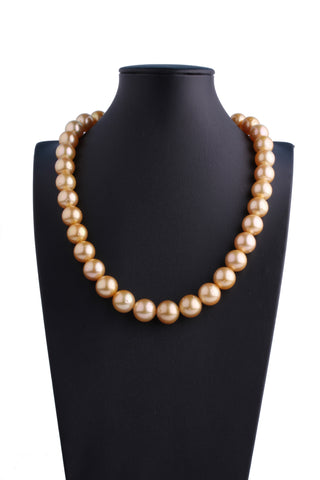 11.9-15.2mm Golden South Sea Pearl Necklace