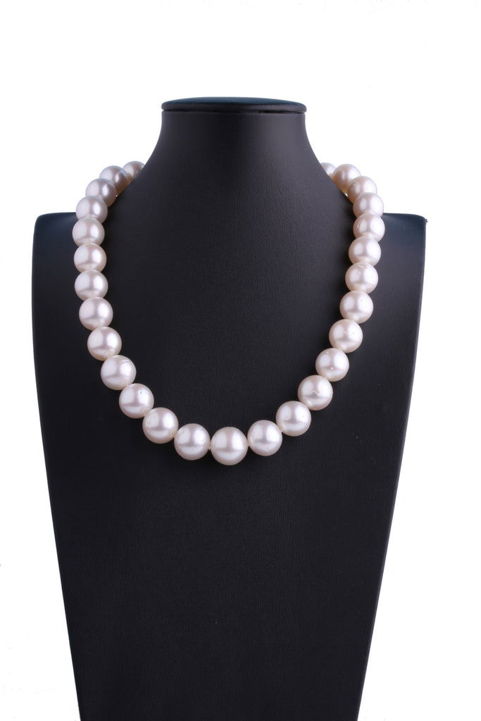 12.5-15.2mm White South Sea Pearl Necklace - Luna Piena 悅緣珍珠專門店