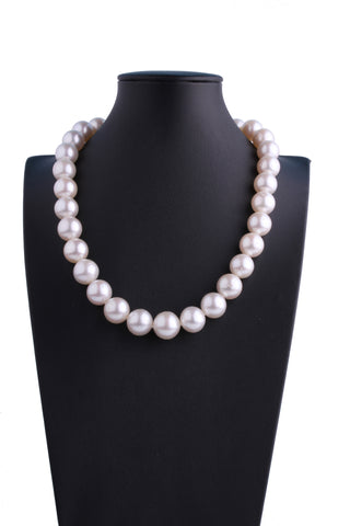 12.5-15.2mm White South Sea Pearl Necklace