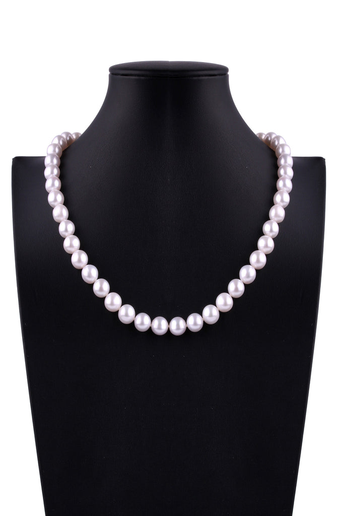 8.5-9.5mmRound Shape White Color Freshwater Pearl Necklace - Luna Piena 悅緣珍珠專門店