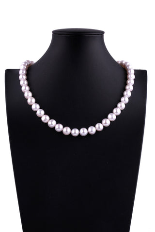 8.5-9.5mm Round Shape White Color Freshwater Pearl Necklace