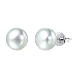 Freshwater Pearl Earrings ( Button, 9MM) - Luna Piena 悅緣珍珠專門店