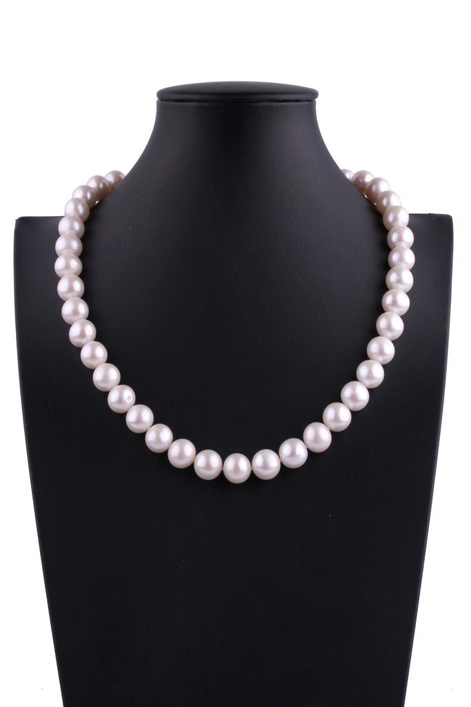 9.5-10.5mm Round Shape White Color Freshwater Pearl Necklace - Luna Piena 悅緣珍珠專門店