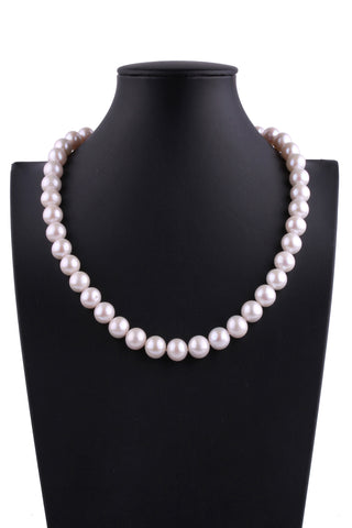 9.5-10.5mm Round Shape White Color Freshwater Pearl Necklace
