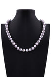 10.5-11.5mm Round Shape Silver Color Freshwater Pearl Necklace - Luna Piena 悅緣珍珠專門店