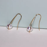 18K Yellow Gold Pearl Earrings