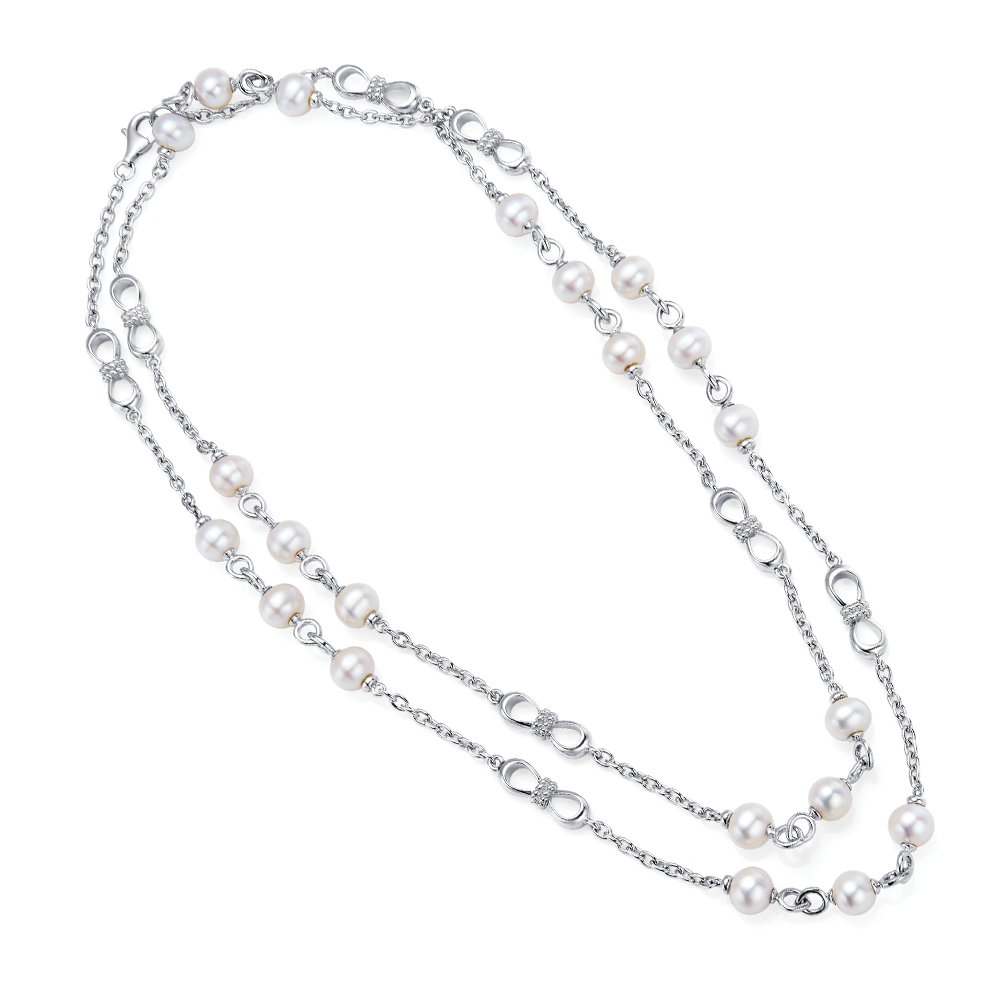 Sterling Silver Freshwater Pearl Necklace 40" - Luna Piena 悅緣珍珠專門店