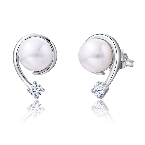 Freshwater Pearl Sterling Silver Earrings - Luna Piena 悅緣珍珠專門店