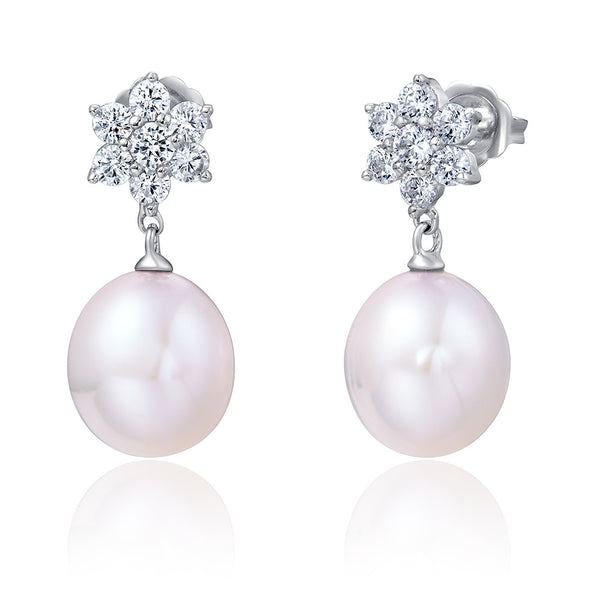 Freshwater Pearl Sterling Silver Earrings - Luna Piena 悅緣珍珠專門店