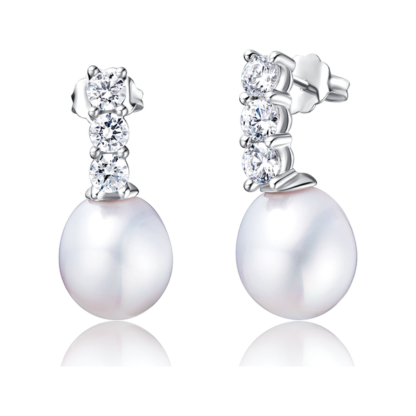 Freshwater Pearl Sterling Silver Earrings - Luna Piena 悅緣珍珠專門店