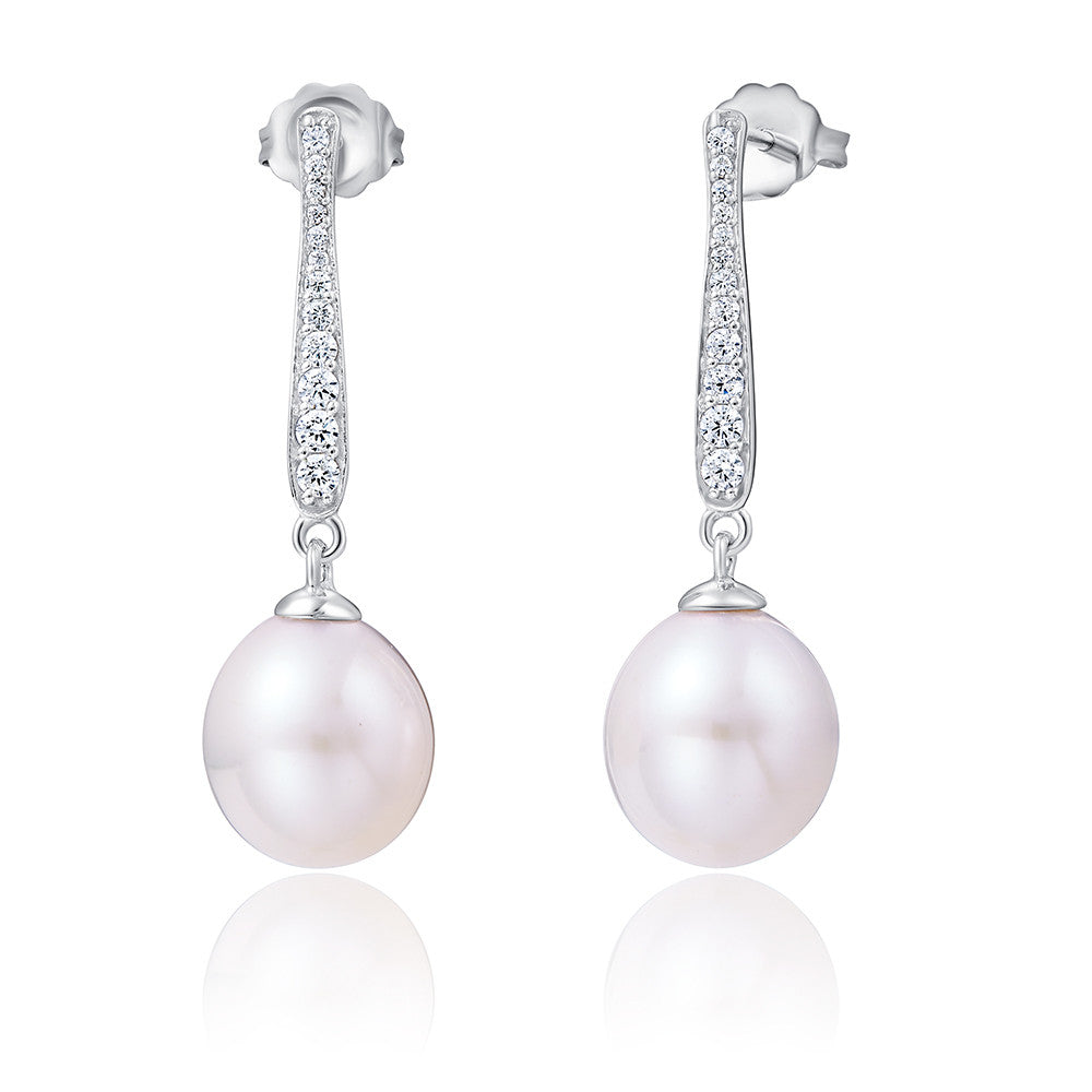 Freshwater Pearl Sterling Silver Earrings - Luna Piena 悅緣珍珠專門店