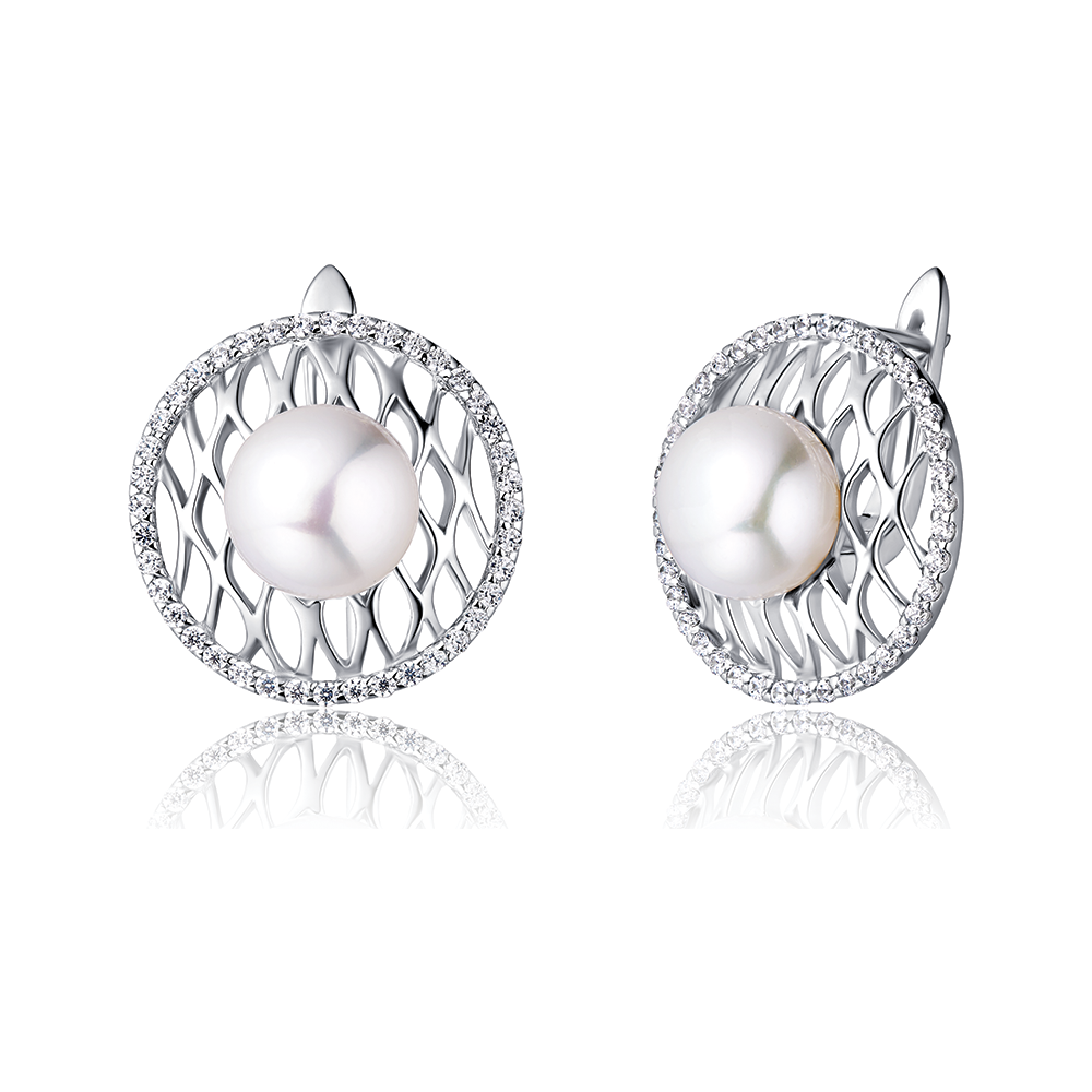 Freshwater Pearl Sterling Silver Earrings - Luna Piena 悅緣珍珠專門店